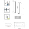 штора для ванни Radaway Idea Black PN DWD 170x150 безпечне скло, прозоре (10004170-54-01)