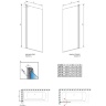 штора для ванны Radaway NES PNJ I 70 левая, безопасное стекло, frame, чёрная (10011070-54-56L)