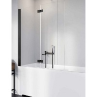 штора для ванны Radaway NES Black PND I 140 правая, безопасное стекло, прозрачное, чёрная (10010140-54-01R)