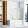 штора для ванны Rea Fabian 100x140 gold стекло прозрачное (REA-K6526)