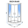 душова кабіна Rea Ibiza 80x80 безпечне скло, матове, декороване (REA-K8900)