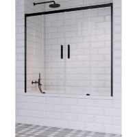 штора для ванни Radaway Idea Black PN DWD 180x150 безпечне скло, прозоре (10004180-54-01)