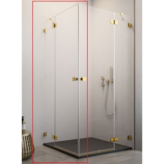 душові двері Radaway Essenza Pro KDD 100x200 ліва, безпечне скло, прозоре, золота (10096100-09-01L)