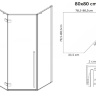 душова кабіна Rea Diamond 80x80 gold безпечне скло прозоре (REA-K6615)