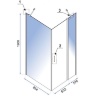 душова кабіна Rea Viper 90x120 безпечне скло, прозоре, права (REA-K8008)
