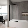 штора для ванни Rea Lagos 70x140 чорна, скло прозоре (REA-K7632)
