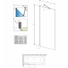 штора для ванни Radaway Idea Black PNJ 80 безпечне скло, прозора, чорна (10001080-54-01)