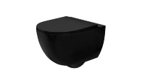 унітаз Carlo Mini Rimless 48x37 black mat + сидіння дюропласт soft-close (REA-C8489)