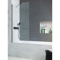 штора для ванни Radaway Modo PNJ 70 безпечне скло, прозоре, чорна (10006070-54-01)