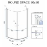 душова кабіна Rea Round Space 90x90 безпечне скло, прозоре (REA-K9999)
