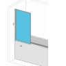 штора для ванны Rea Lagos Fix 80x140 черная, стекло прозрачное (REA-K7390)