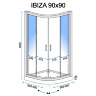 душова кабіна Rea Ibiza 90x90 безпечне скло, матове, декороване (REA-K8901)