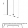 штора для ванної Radaway Torrenta PN 100, ліва, скло графітове (201202-105NL)