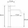 змішувач для умивальника Rea Lugano хром, високий (REA-B5000)