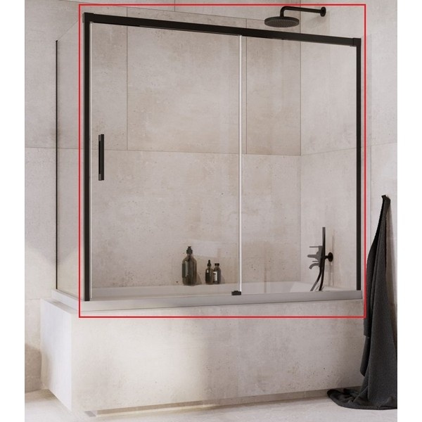 штора для ванни Radaway Idea Black PN DWJ+S 180x150 ліва, безпечне скло, прозоре (10042180-54-01L)
