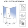 душова кабіна Rea Atrium Square 80x100 безпечне скло, прозоре, права (REA-K8002)
