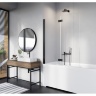 штора для ванны Radaway NES Black PND I 140 левая, безопасное стекло, прозрачное, чёрная (10010140-54-01L)