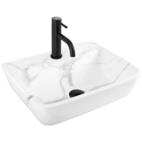 умывальник Rea Altea Cloudy 45,5x36 под мрамор, белый (REA-U9242)