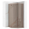 душевая кабина Rea Diamond 90x90 безопасное стекло прозрачное, brown/copper brush (REA-K6966)