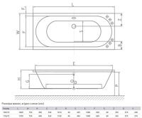 ванна акриловая Radaway Melisa 170х75 отдельностоящая с ножками + сифон (WA1-62-170x075S)