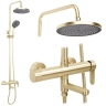 душевая система с изливом Rea Arcos brushed gold (REA-P8716)