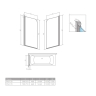 штора для ванни Radaway Eos PNJ I 50x152 права, прозоре скло, хром (205102-101R)
