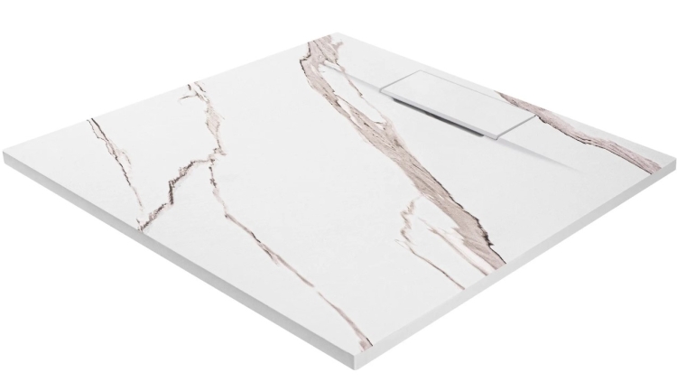 піддон Rea Bazalt 90x90 квадратний, carrara white (REA-K7002)