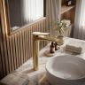 смеситель для умывальника Rea Vision Premium high brushed gold (REA-B6731)