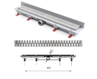 душовий канал MCH З вертикальним фланцем, решітка Медіум 45 см (CH 450 MN 3)