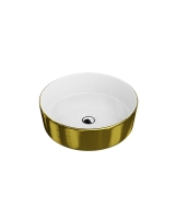 умывальник Lavita Merida Brushed Gold 37x37 накладной (5900378325765)