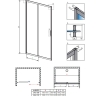 душові двері Radaway Alienta DWJ 120x190 прозоре скло, чорний (10260120-54-01)