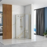 душова кабіна Rea Diamond 100х100 безпечне скло, прозоре, gold brush (REA-K5684)