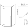 душова кабіна Rea Diamond 100х100 безпечне скло, прозоре, gold brush (REA-K5684)