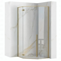 душова кабіна Rea Diamond 100х100 безпечне скло, прозоре, gold brush (REA-K5684)
