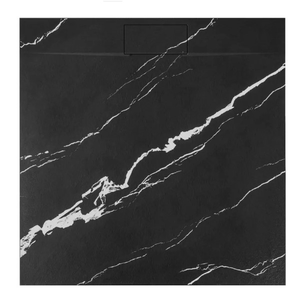 піддон Rea Bazalt 90x90 квадратний, carrara black (REA-K7003)
