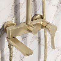 душевая система с изливом Rea Maxim brushed gold (REA-P7065)