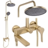 душевая система с изливом Rea Maxim brushed gold (REA-P7065)