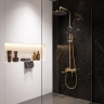 душевая система с изливом Rea Maxim brushed gold (REA-P7065)