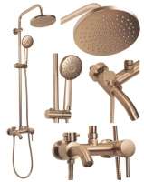 душова система Rea Luis з виливом, brushed copper (REA-P7156)