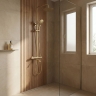 душевая система с изливом Rea Lungo Diamond с термостатом brushed gold (REA-P8923)