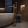 змішувач для ванни Rea Lungo Diamond підлоговий brushed copper (REA-B2247)