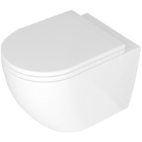 унитаз Carlo Mini Rimless 48x37 white + сиденье дюропласт soft-close (REA-C6200)