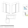 штора для ванны Radaway Eos PND II 110x150 правая, прозрачное стекло, хром (1206211-01R)