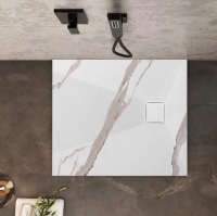 поддон Rea Magnum 90x90 квадратный, carrara white (REA-K7005)