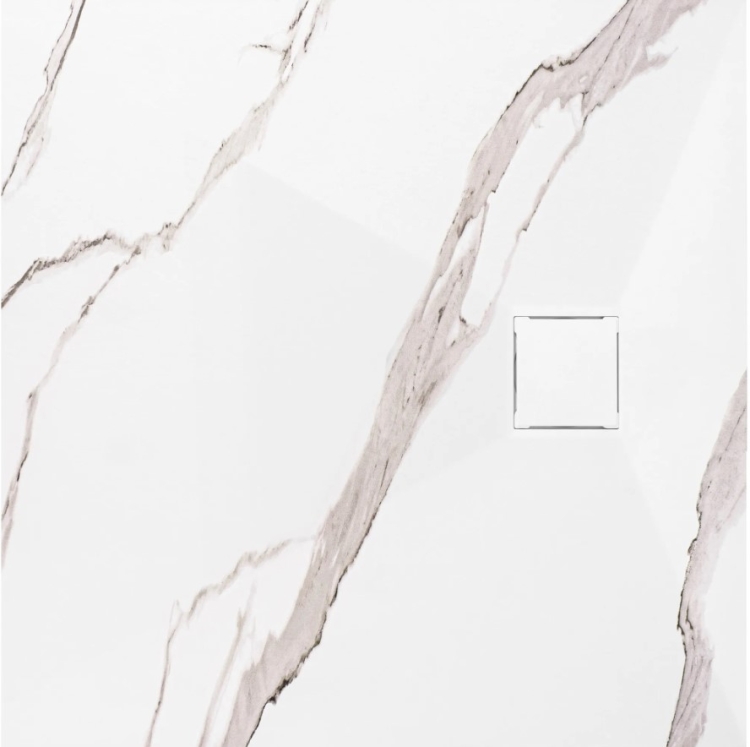 поддон Rea Magnum 90x90 квадратный, carrara white (REA-K7005)