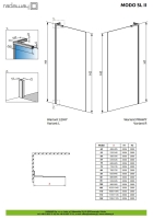 душевая перегородка Radaway Modo SL II 100х200 правая, стекло прозрачное, черный (10319104-54-01R)
