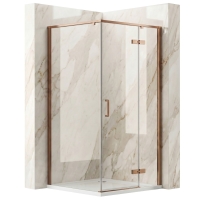душевая кабина Rea Bruno 90x90x195 brush copper безопасное стекло (REA-K3602)