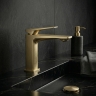 смеситель для умывальника Rea Prime низкий, brushed gold (REA-B6775)