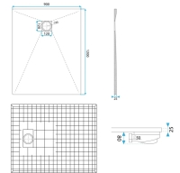 поддон Rea Magnum 90x120 прямоугольный, carrara black (REA-K7009)