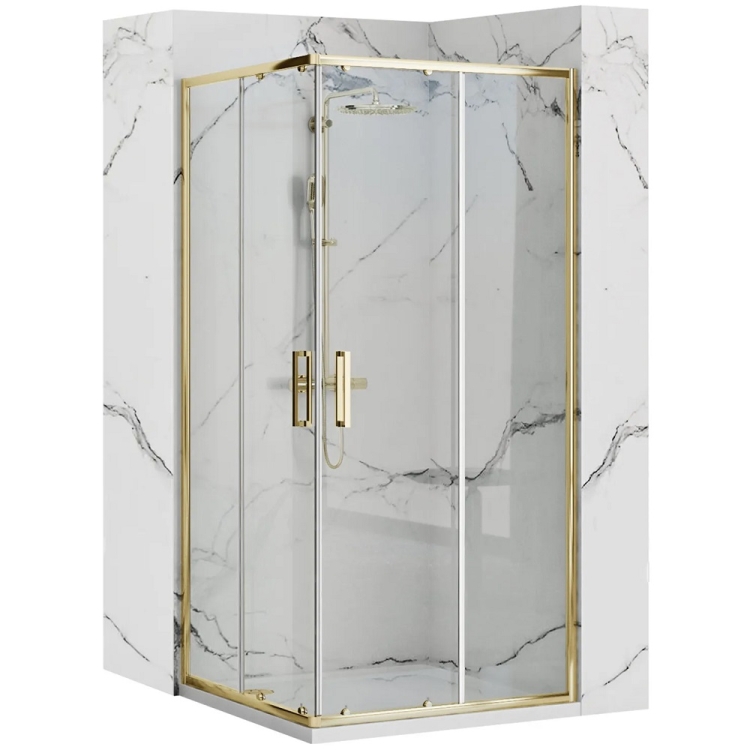 душевая кабина Rea Punto 80x80 стекло прозрачное, gold (REA-K6441)